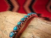 Antique Zuni Ingot Silver Cuff with 13Stone c.1930