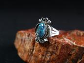 Atq Navajo Top Grade Lone Mt. Turquoise Small Ring  c.1940～