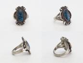 Atq Navajo Top Grade Lone Mt. Turquoise Small Ring  c.1940～
