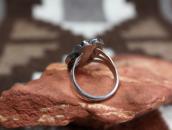 Atq Navajo Top Grade Lone Mt. Turquoise Small Ring  c.1940～