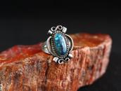Atq Navajo Top Grade Lone Mt. Turquoise Small Ring  c.1940～