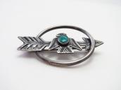 Vintage Arrow & Thunderbird & Hoop Silver Pin w/TQ  c.1945～