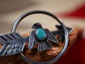 Vintage Arrow & Thunderbird & Hoop Silver Pin w/TQ  c.1945～