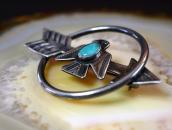 Vintage Arrow & Thunderbird & Hoop Silver Pin w/TQ  c.1945～