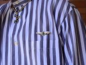 Atq Navajo T-bird Shaped Pin w/Gem Green Turquoise  c.1940～