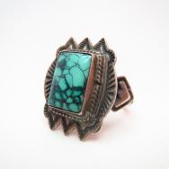 Vintage Square Turquoise Concho Ring c.1950