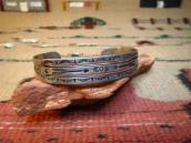 Antique Split Shank Stamped Silver Cuff Bracelet  c.1930