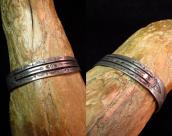 Antique Split Shank Stamped Silver Cuff Bracelet  c.1930