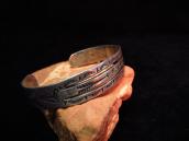Antique Split Shank Stamped Silver Cuff Bracelet  c.1930