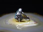 【Dan Simplicio】Zuni Small Ring w/Gem Turquoise Nugget c.1940