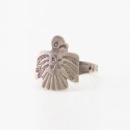 Atq Crossed Arrows Stamped T-bird Shape Silver Ring  c.1930～