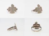 Atq Crossed Arrows Stamped T-bird Shape Silver Ring  c.1930～