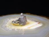 Atq Crossed Arrows Stamped T-bird Shape Silver Ring  c.1930～