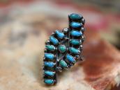 Vintage Zuni Petit Point Turquoise Ring in Silver  c.1965～