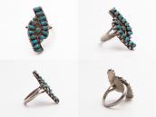 Vintage Zuni Petit Point Turquoise Ring in Silver  c.1965～