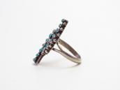 Vintage Zuni Petit Point Turquoise Ring in Silver  c.1965～