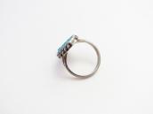 Vintage Zuni Petit Point Turquoise Ring in Silver  c.1965～