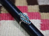 Vintage Zuni Petit Point Turquoise Ring in Silver  c.1965～
