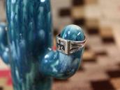 Vintage Navajo or Hopi Thunderbird Overlay Seal Ring c.1950～