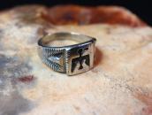 Vintage Navajo or Hopi Thunderbird Overlay Seal Ring c.1950～