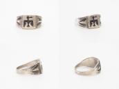 Vintage Navajo or Hopi Thunderbird Overlay Seal Ring c.1950～