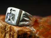 Vintage Navajo or Hopi Thunderbird Overlay Seal Ring c.1950～
