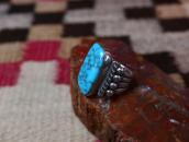Antique Navajo Split Shank Silver Ring w/Lone Mt. TQ .1930～