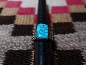 Antique Navajo Split Shank Silver Ring w/Lone Mt. TQ .1930～