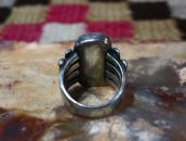 Antique Navajo Split Shank Silver Ring w/Lone Mt. TQ .1930～