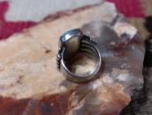 Antique Navajo Split Shank Silver Ring w/Lone Mt. TQ .1930～