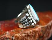 Antique Navajo Split Shank Silver Ring w/Lone Mt. TQ .1930～