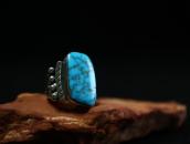 Antique Navajo Split Shank Silver Ring w/Lone Mt. TQ .1930～