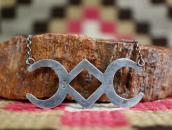 【NAVAJO GUILD】Vintage Sandcast Top Silver Necklace c.1945～