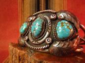 Vintage Cuff Bracelet with #8 Turquoise  c.1960