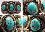 Vintage Cuff Bracelet with #8 Turquoise  c.1960