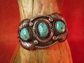 Vintage Cuff Bracelet with #8 Turquoise  c.1960