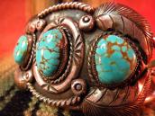 Vintage Cuff Bracelet with #8 Turquoise  c.1960