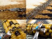 Vintage Navajo Casted Silver Cross Fob Necklace w/TQ c.1965～