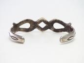 Vintage Navajo Stamped Sandcast Silver Cuff  c.1940～