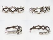 Vintage Navajo Stamped Sandcast Silver Cuff  c.1940～