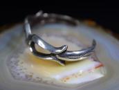 Vintage Navajo Stamped Sandcast Silver Cuff  c.1940～