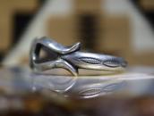 Vintage Navajo Stamped Sandcast Silver Cuff  c.1940～