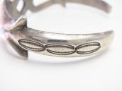 Vintage Navajo Stamped Sandcast Cuff in Silver  c.1940～