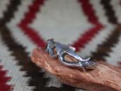 Vintage Navajo Stamped Sandcast Cuff in Silver  c.1940～