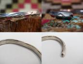 Atq Navajo Ingot Silver Triangle Wire Cuff Bracelet  c.1915～