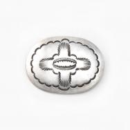 【White Hogan】Vtg Navajo Stamped Silver Concho Pin c.1955～