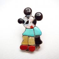Zuni Vintage MP Channel Inlay Mickey Ring  c.1970