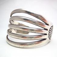 Allen Kee Ingot Silver SplitShank Wide Cuff Bracelet c.1950～