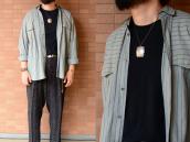 Antique Navajo Stamped Silver Concho Fob Necklace  c.1940