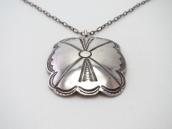 Antique Navajo Stamped Silver Concho Fob Necklace  c.1940
